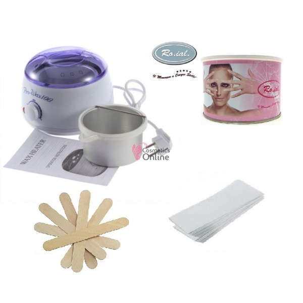 Kit pentru epilat Prowax cu ceara roz Roial sau Italwax 400 ml
